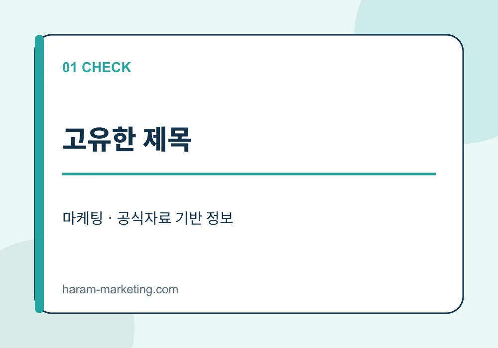 네이버 웹문서 노출을 위한 2026 SEO 체크리스트: 수집부터 색인 확인까지 - 고유한 제목 안내 인포그래픽