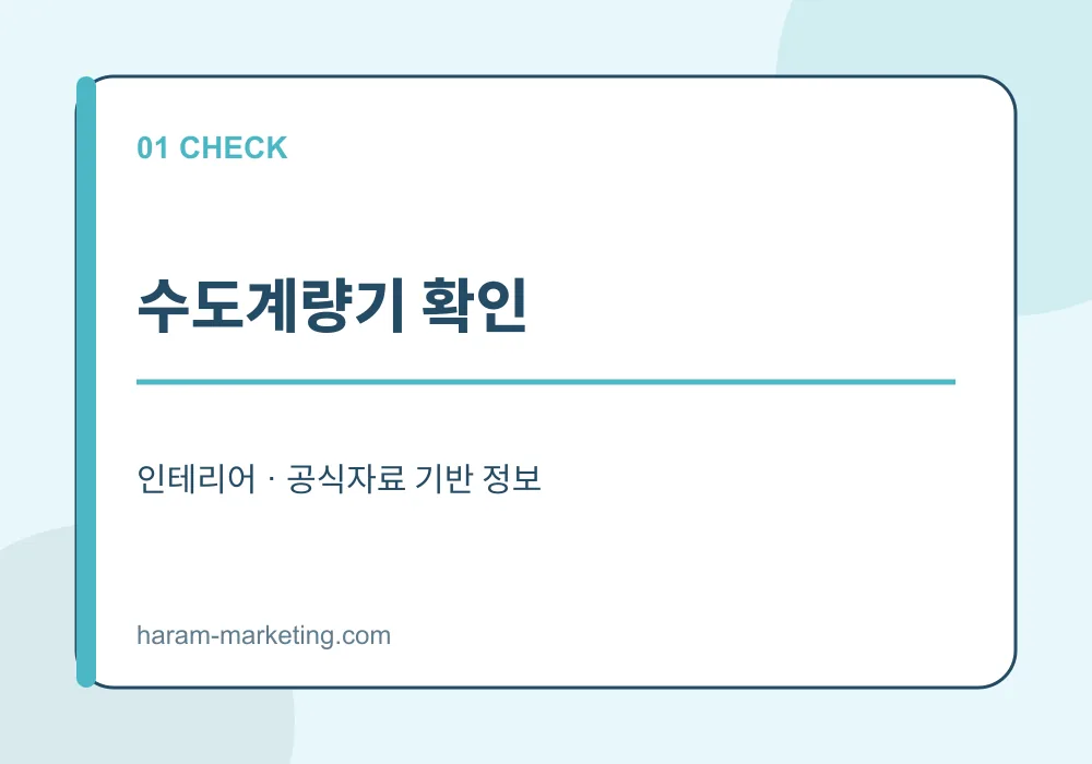 장마철 집 누수·침수 점검 체크리스트: 천장 얼룩부터 보험 확인까지 - 수도계량기 확인 안내 인포그래픽