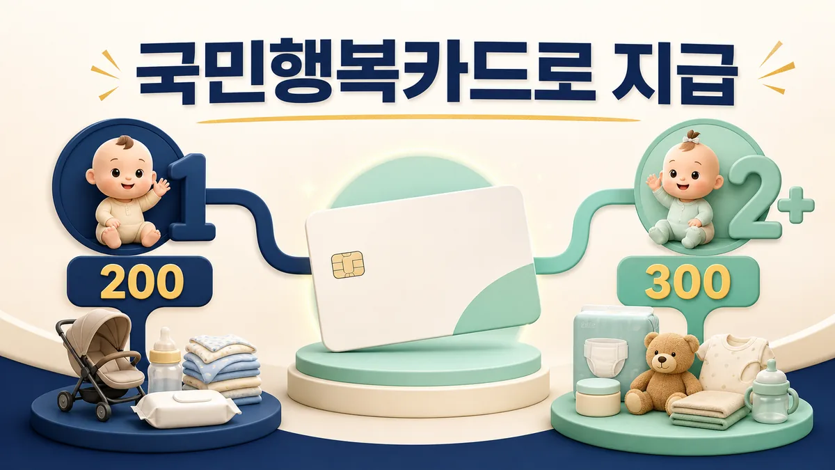 첫만남이용권을 국민행복카드 바우처로 지급하는 방식