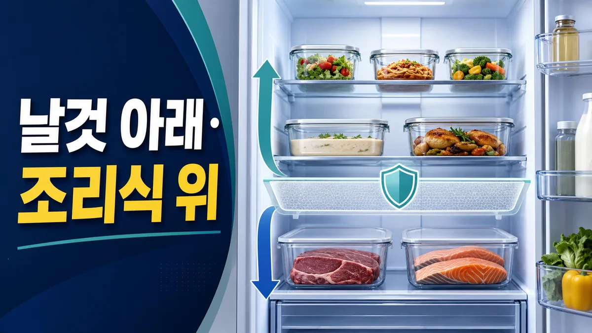 조리된 음식은 위 칸에 생고기와 생선은 밀폐해 아래 칸에 냉장 보관