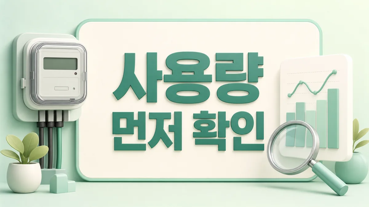 전력량계와 월별 사용량 그래프를 확대해 확인하는 생활 정보 카드 이미지