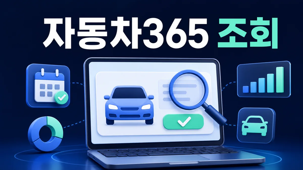자동차365에서 차량 검사기간과 예약 정보를 조회하는 과정을 표현한 온라인 조회 카드