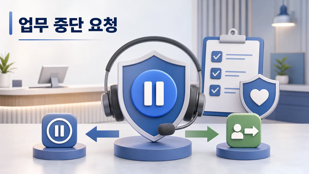 고객 폭언 상황에서 업무 일시 중단 또는 전환을 요청하는 보호조치 카드