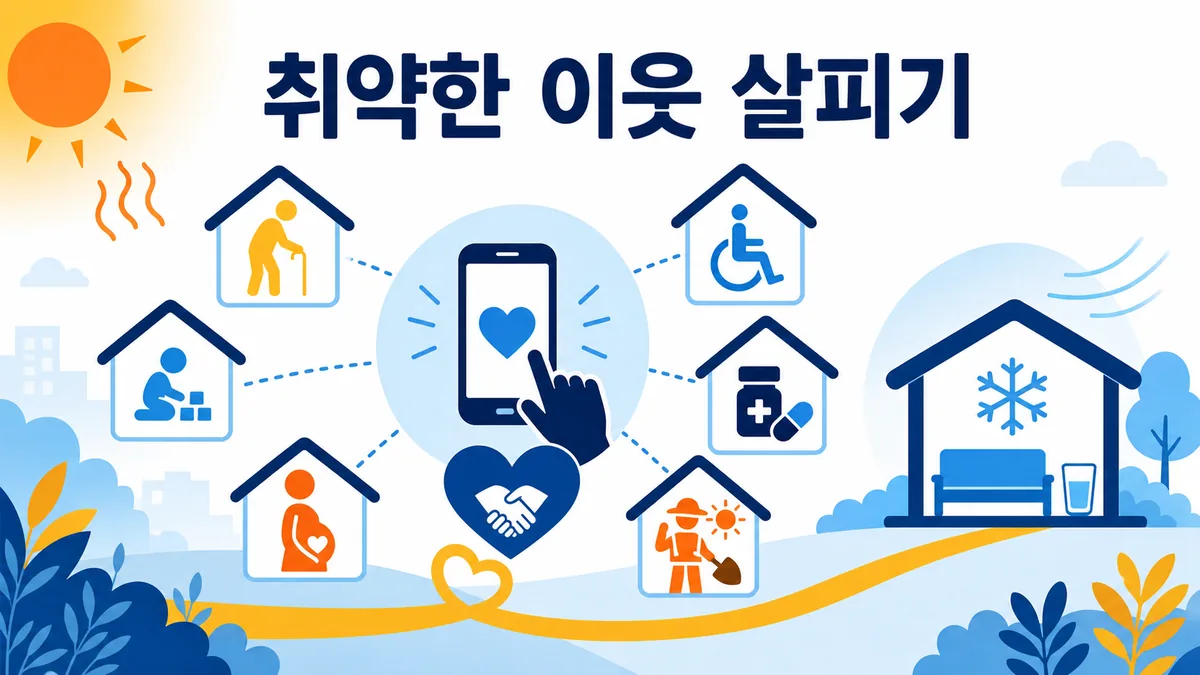 폭염 시 고령자 어린이 임신부 장애인 만성질환자 야외근로자를 전화와 방문으로 살피는 카드