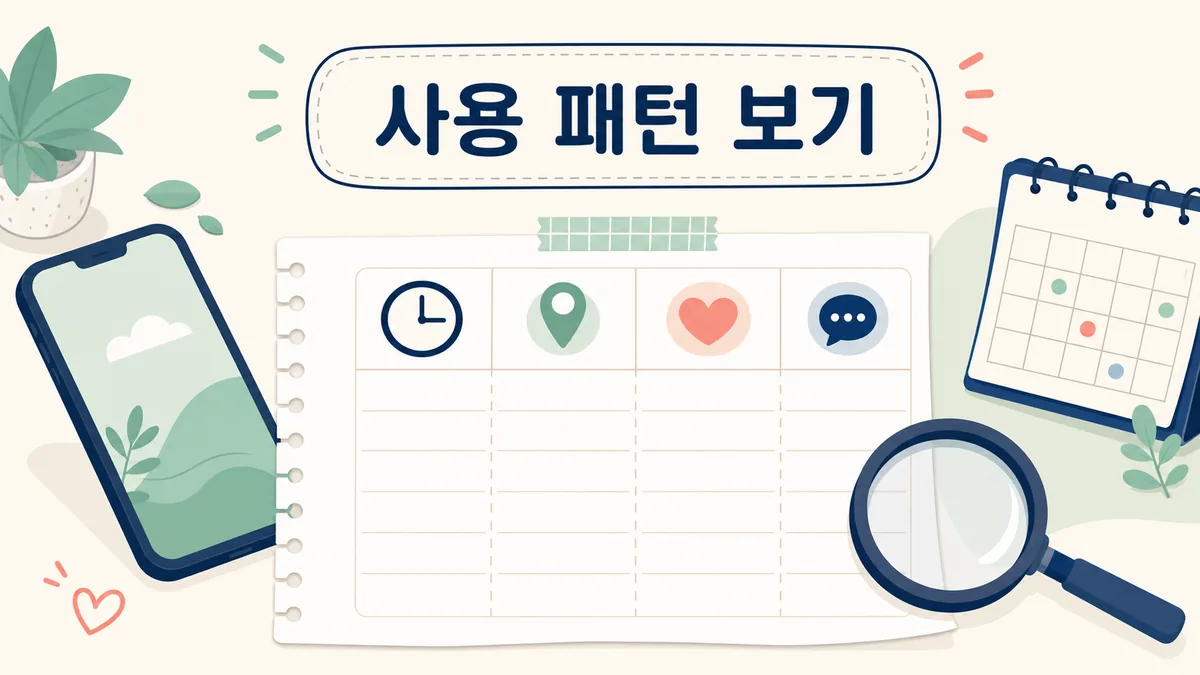 스마트폰 사용 시간·장소·기분·목적을 기록하는 사용 패턴 카드