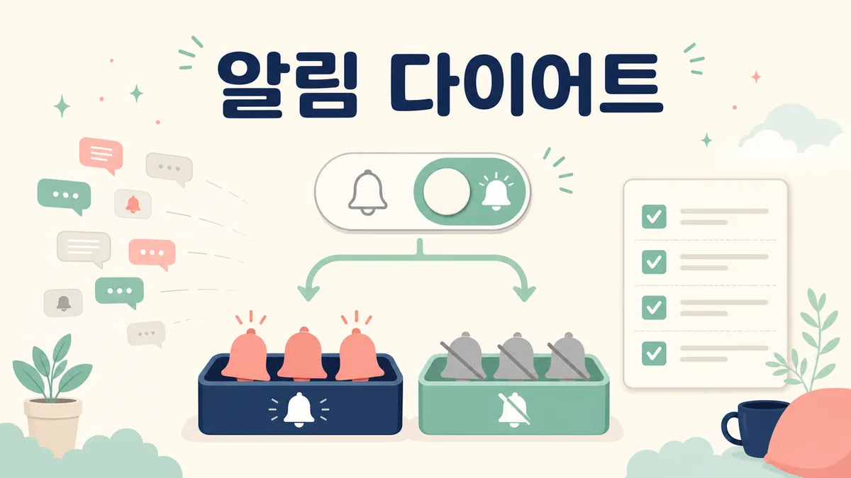 필수 알림과 묶음 확인 알림, 끌 수 있는 홍보 알림을 구분한 카드