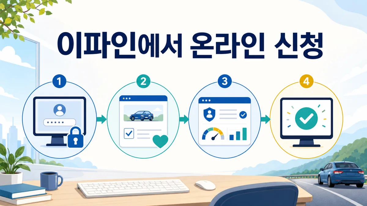 교통민원24에서 로그인부터 서약 신청 완료까지 이어지는 온라인 신청 절차 카드