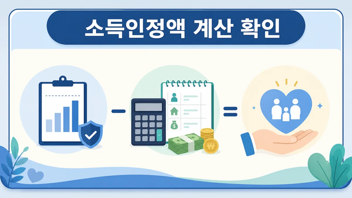 생계급여 기준액에서 가구 소득인정액을 빼 실제 지급액을 계산하는 과정을 보여주는 카드