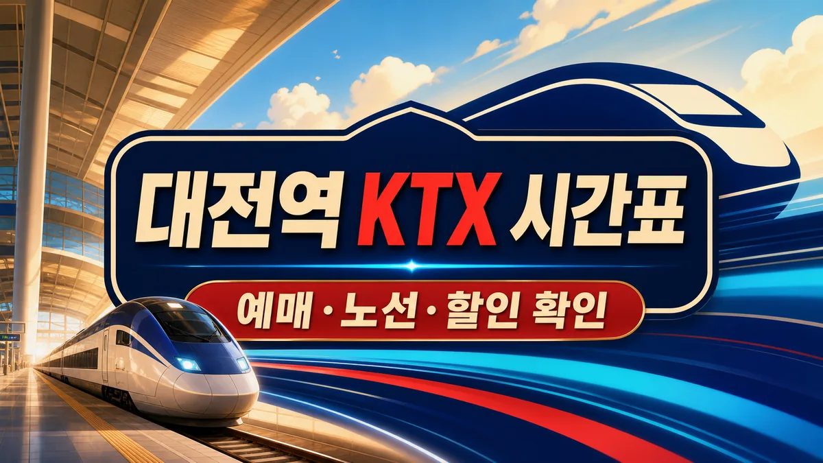 대전역 KTX 시간표 확인법: 실시간 조회·예매·할인 체크