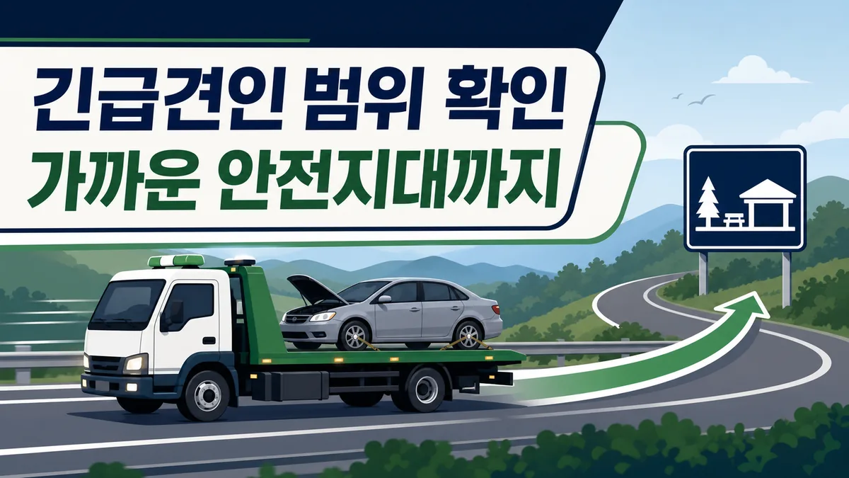 고장 차량을 가장 가까운 안전지대로 이동시키는 긴급견인 범위