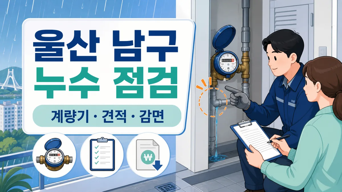 울산 남구 누수 점검 전: 계량기 기록·견적 분리·요금 감면 확인