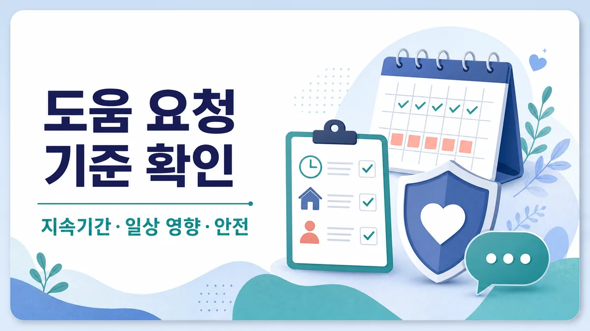 불안의 지속기간과 일상 영향, 안전 상태를 기준으로 도움 요청 시점을 확인하는 카드