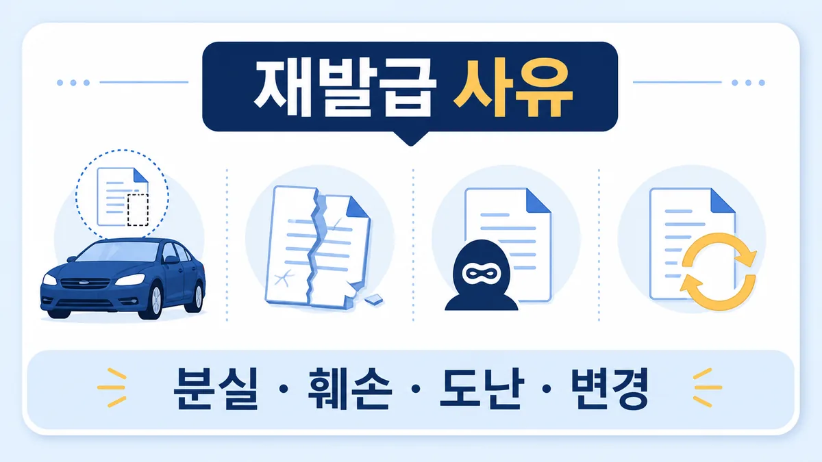 자동차등록증 분실 훼손 도난 기재사항 변경의 네 가지 재발급 사유 카드