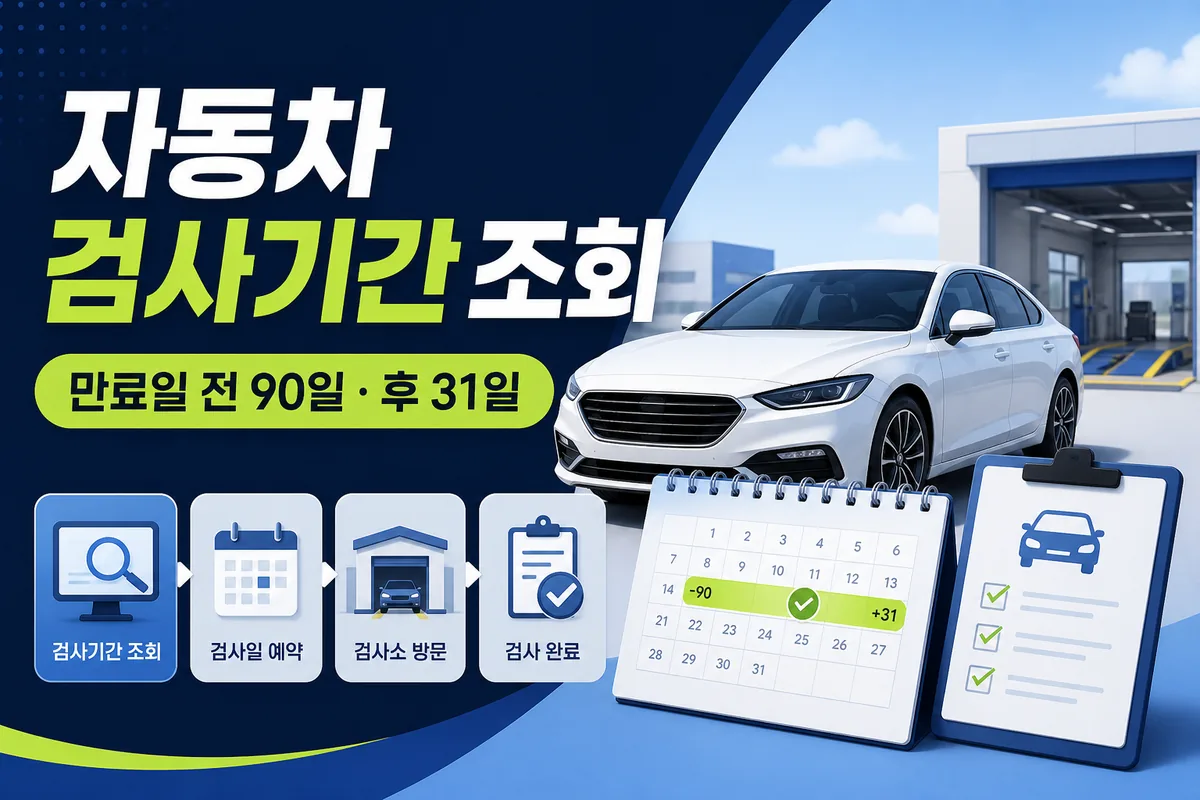 자동차검사 유효기간 조회·예약: 만료일 전 90일·후 31일과 과태료