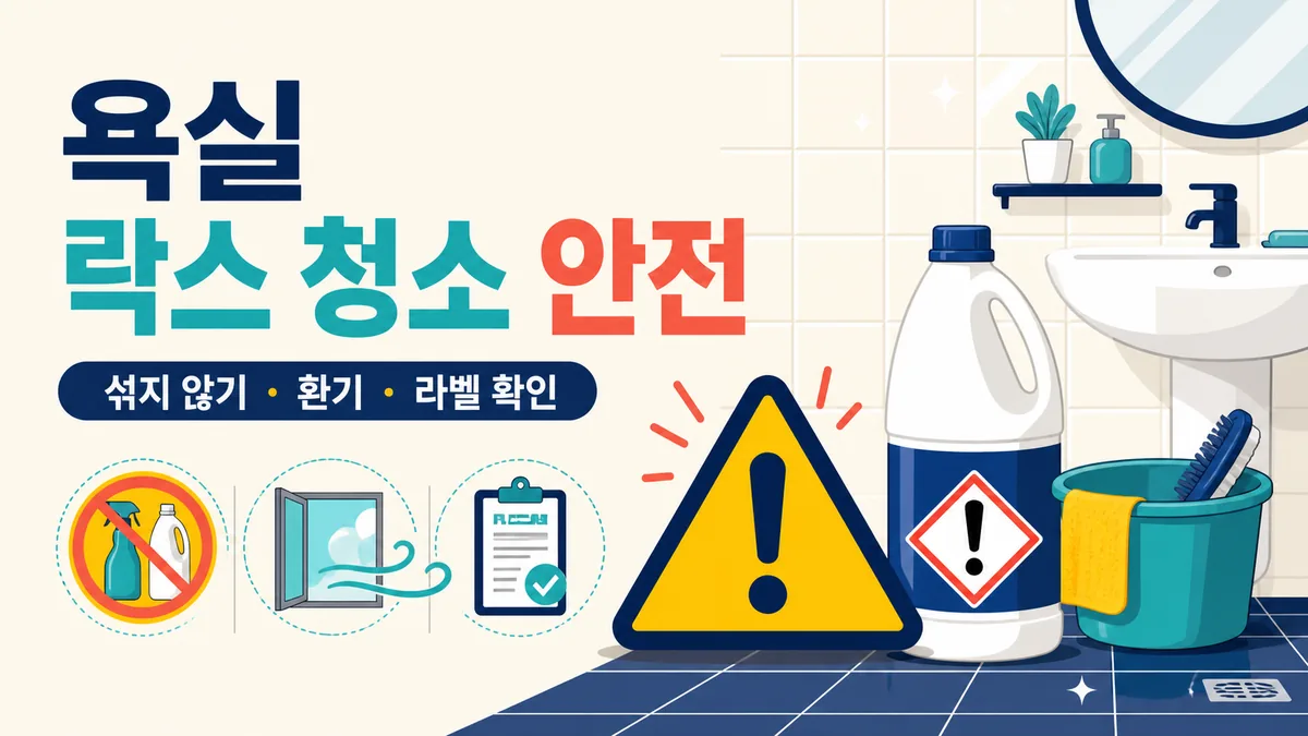욕실 락스 청소 안전: 산성세제 혼합 금지·환기·응급 대응