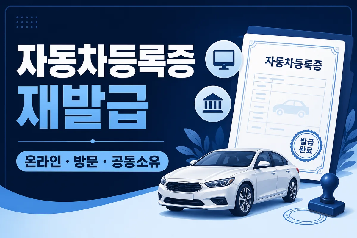 2026 자동차등록증 재발급: 온라인·방문·공동소유 준비