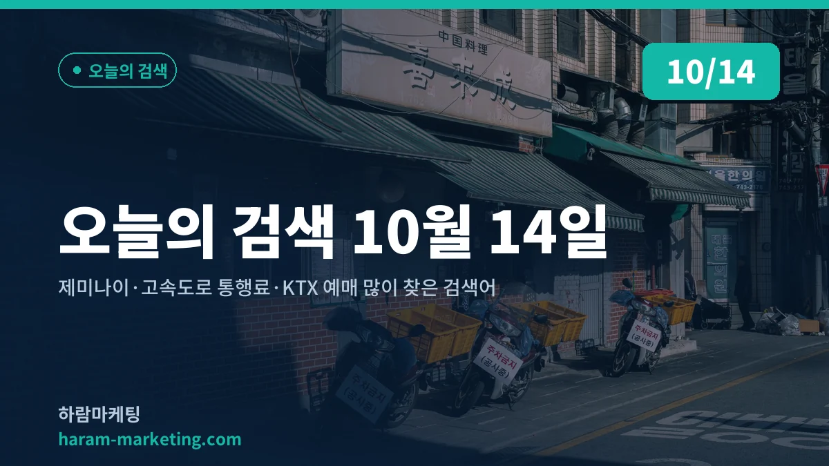 오늘의 검색 10월 14일: 제미나이·고속도로 통행료·KTX 예매 많이 찾은 검색어