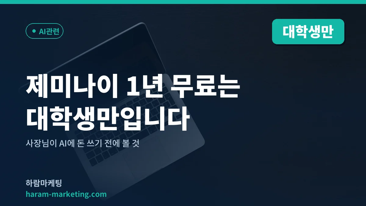 제미나이 1년 무료는 대학생만입니다: 사장님이 AI에 돈 쓰기 전에 볼 것