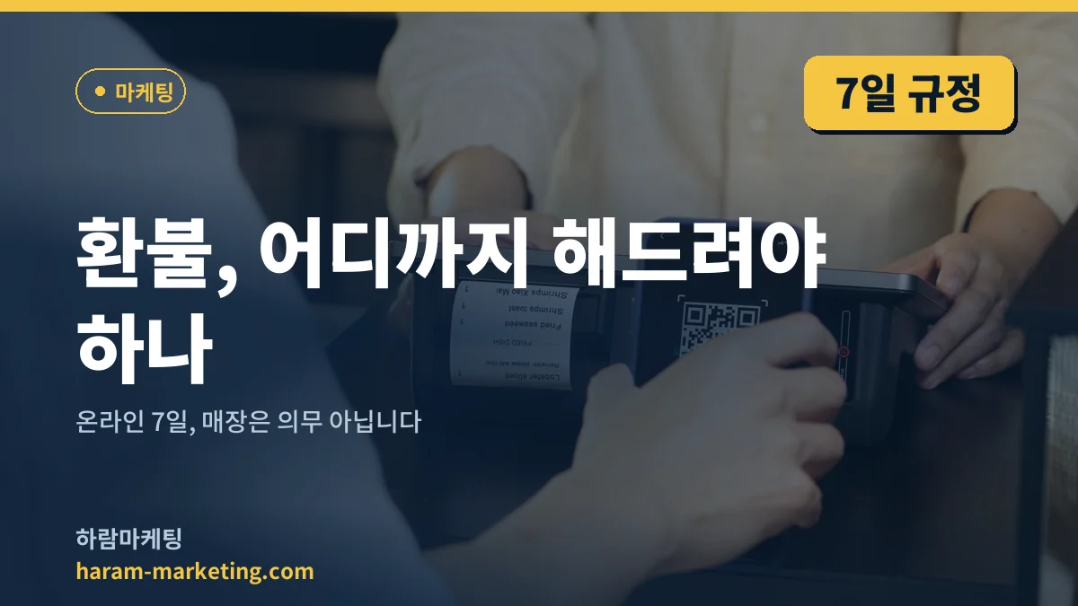 환불, 어디까지 해드려야 하나: 온라인 7일, 매장은 의무 아닙니다