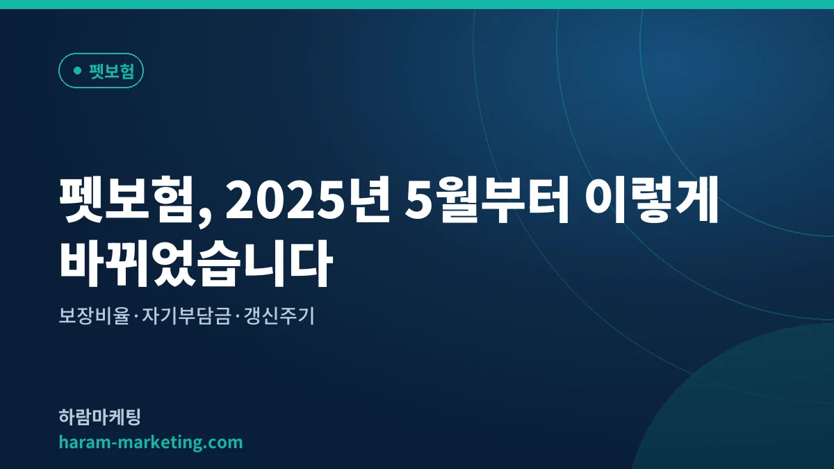 펫보험, 2025년 5월부터 이렇게 바뀌었습니다 — 보장비율·자기부담금·갱신주기